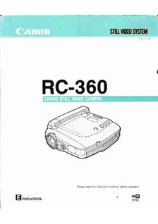 Canon RC 360 manual. Camera Instructions.